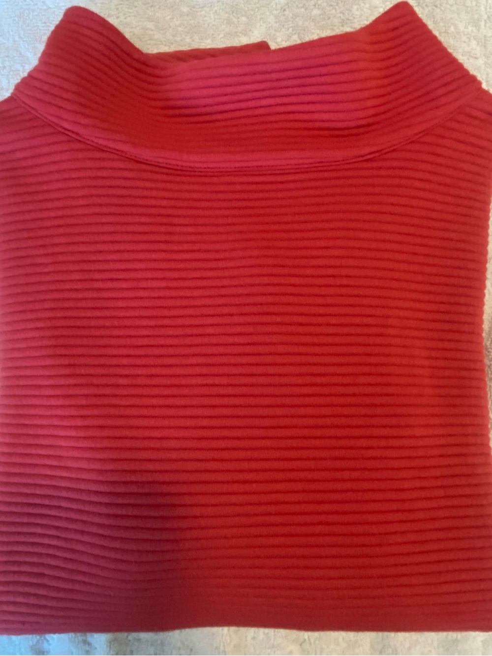 Wonderly Women’s Red Ribbed Mock neck  with with button accented back Sweater